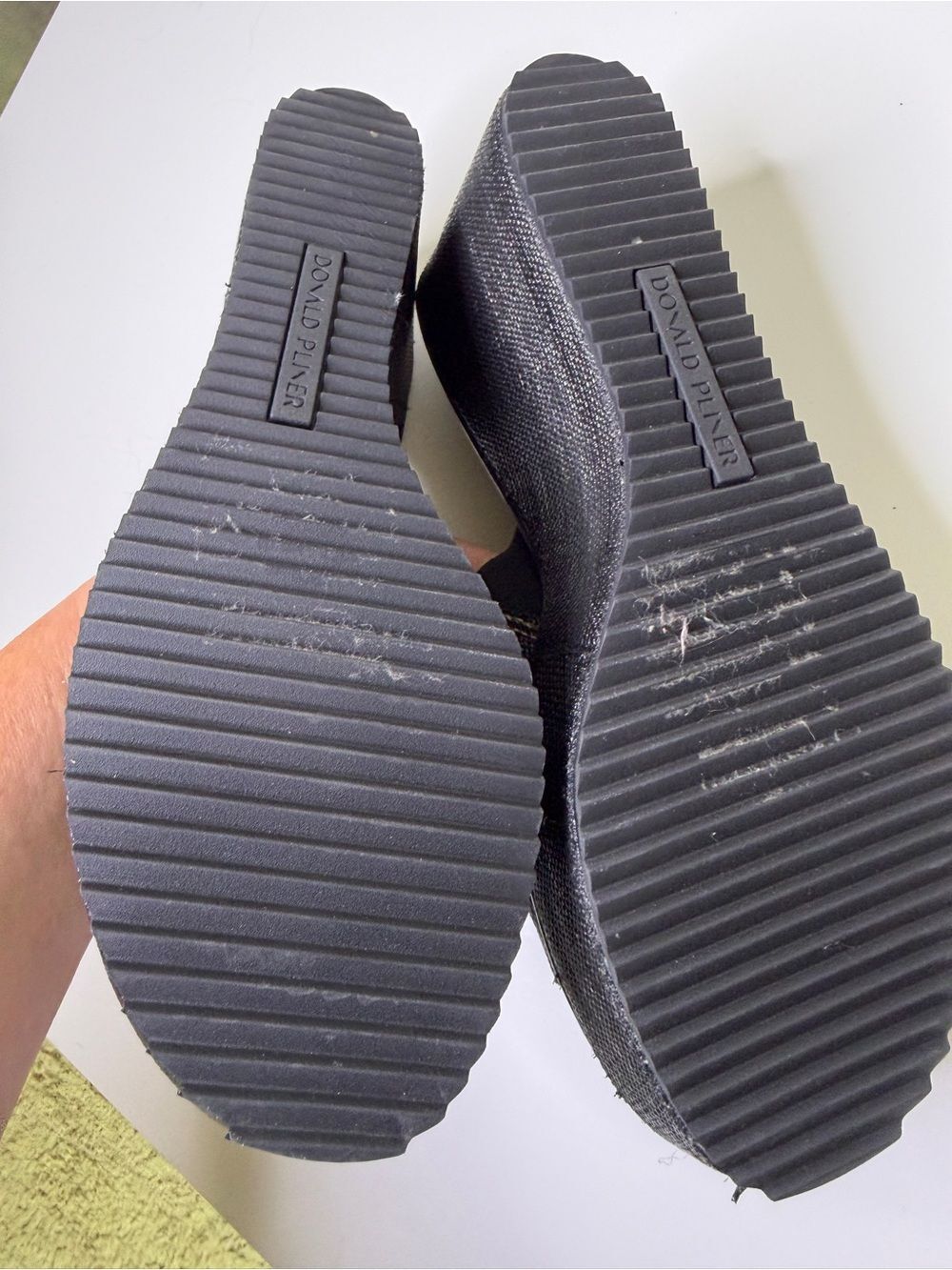 Donald Pliner Black Wedge Platform Slide Sandals with Buckle Y2k Fashion 9 - Picture 5 of 7